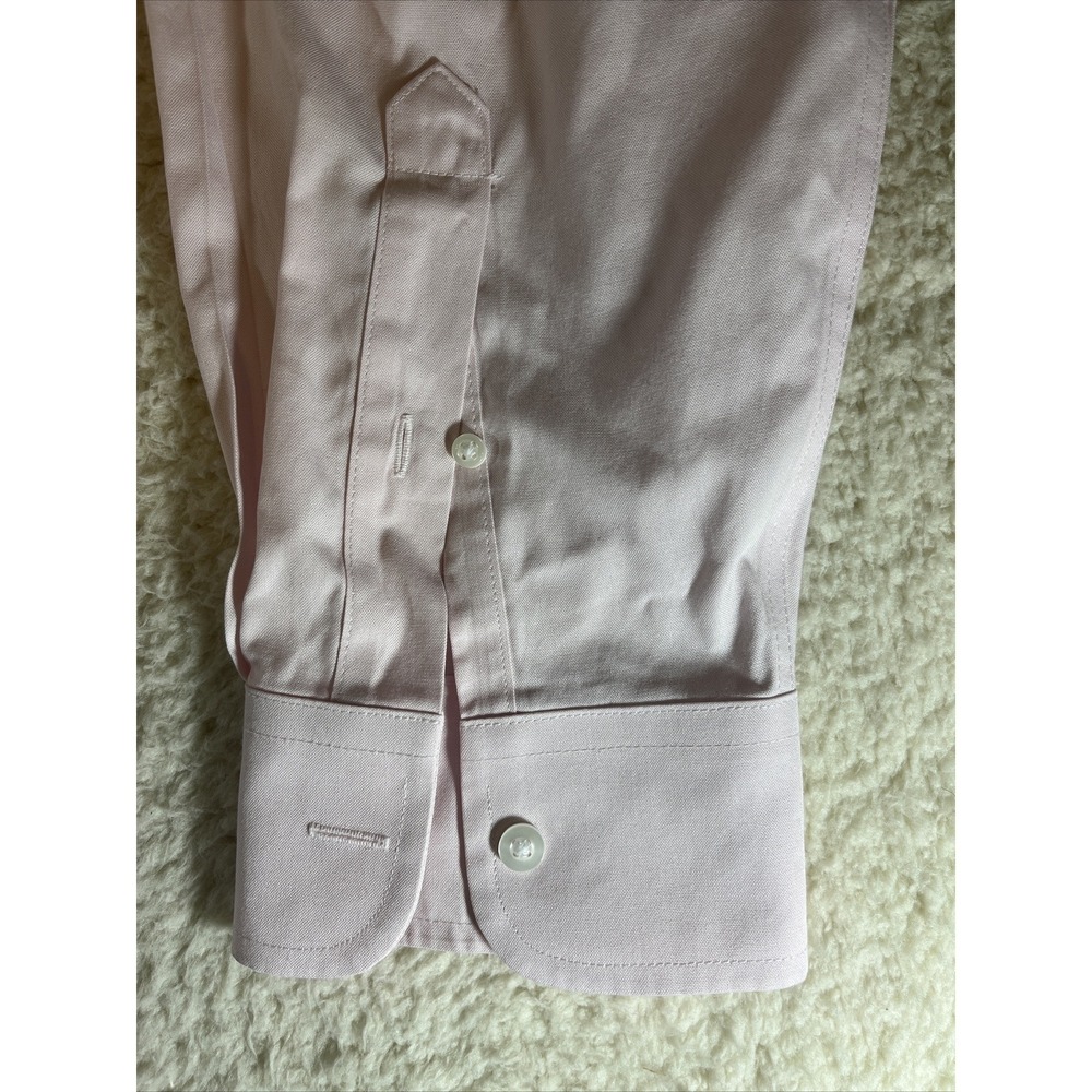 Roundtree & Yorke Gold Label Mens 16.5 Pink Long Sleeve Dress Shirt - Picture 3 of 16